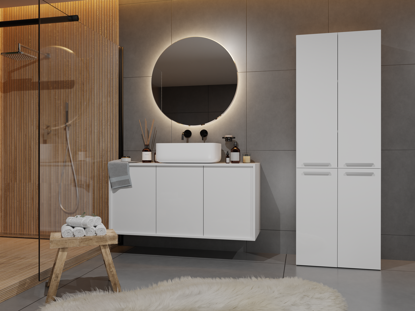 Nel DD 1K Bathroom Cabinet