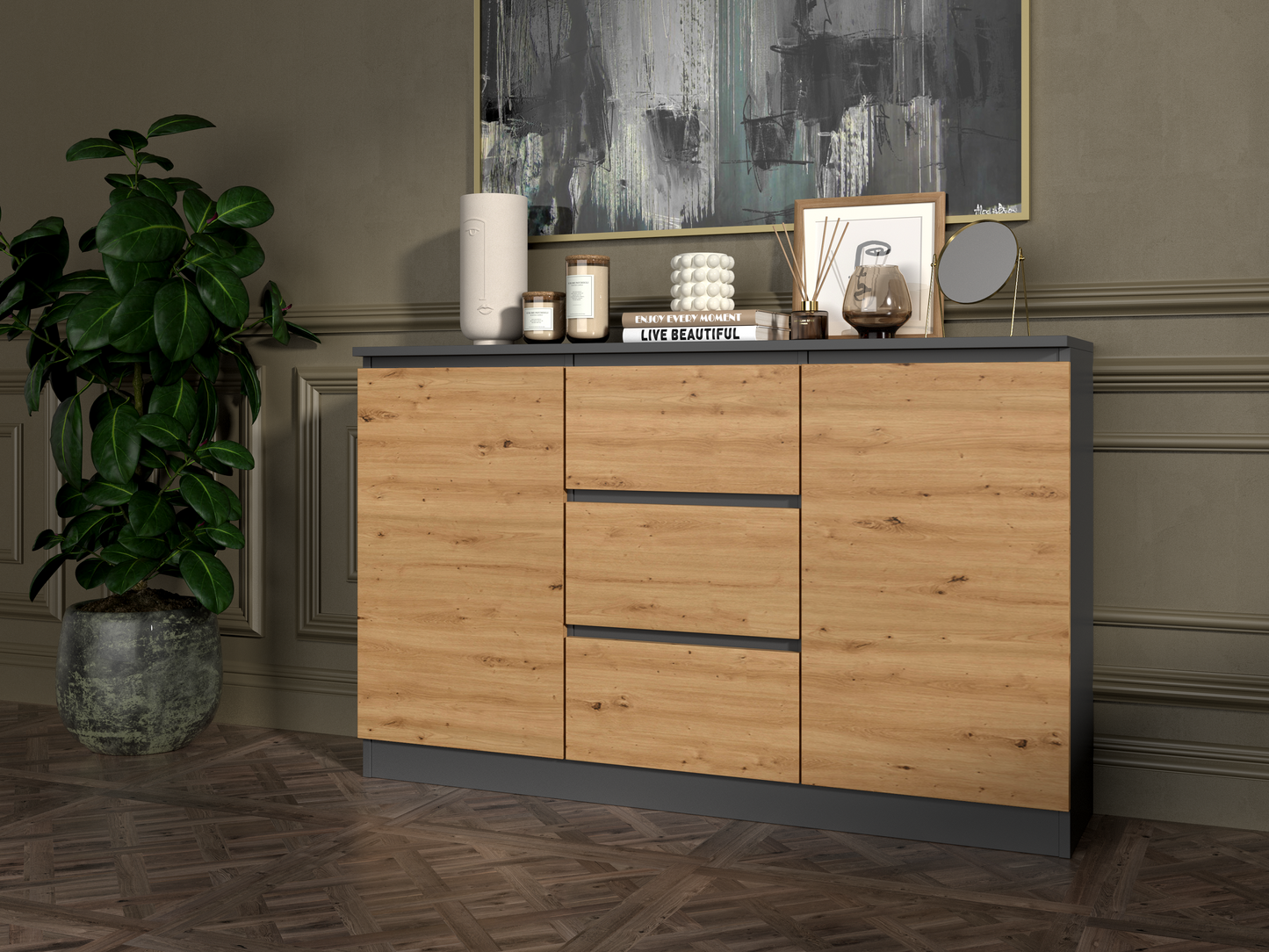 2 Door 3 Draw Sideboard