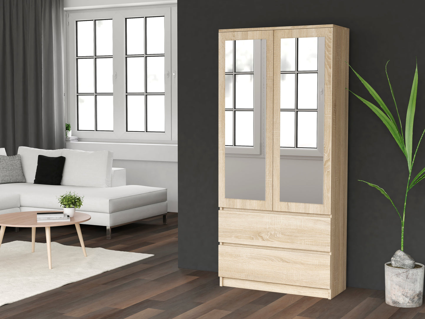 SS-90 Malwa Mirror Wardrobe