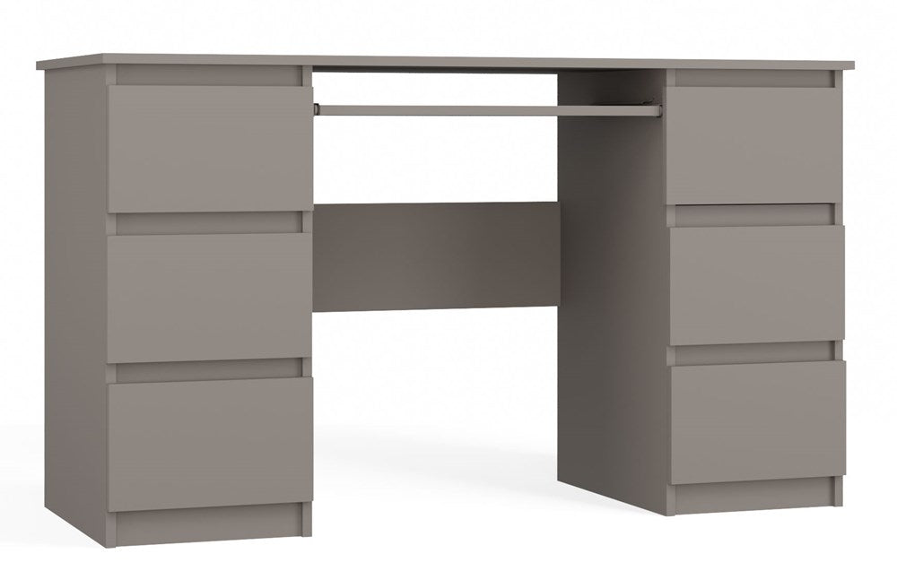 Kuba Desk With 6 Drawers & Keyboard Shelf 130cm