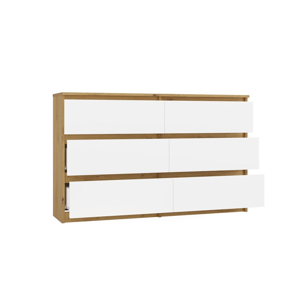 M6 Malwa Chest of Drawers 120cm - Artisan Oak White