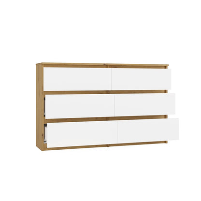 M6 Malwa Chest of Drawers 120cm - Artisan Oak White