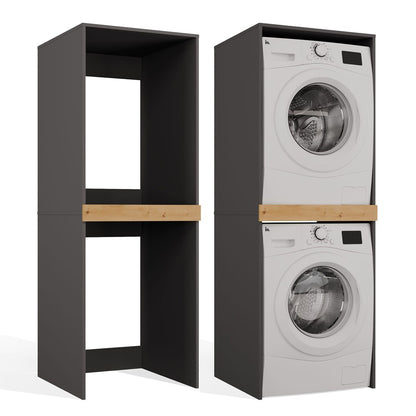 Pola Twin Washer & Dryer Cabinet - Anthracite Artisan Oak