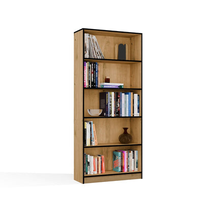 R80 Bookcase - Artisan Oak Black Edge