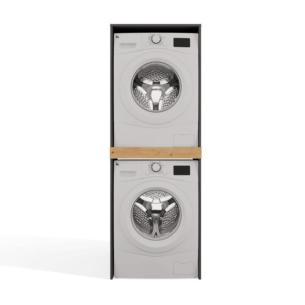 Pola Twin Washer & Dryer Cabinet - Anthracite Artisan Oak