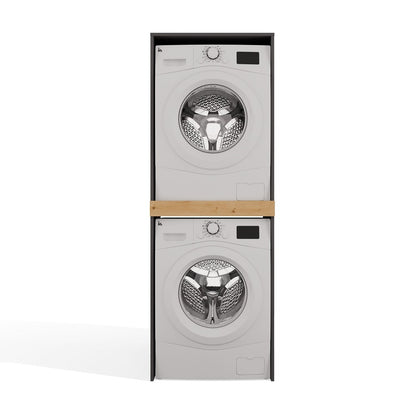 Pola Twin Washer & Dryer Cabinet - Anthracite Artisan Oak