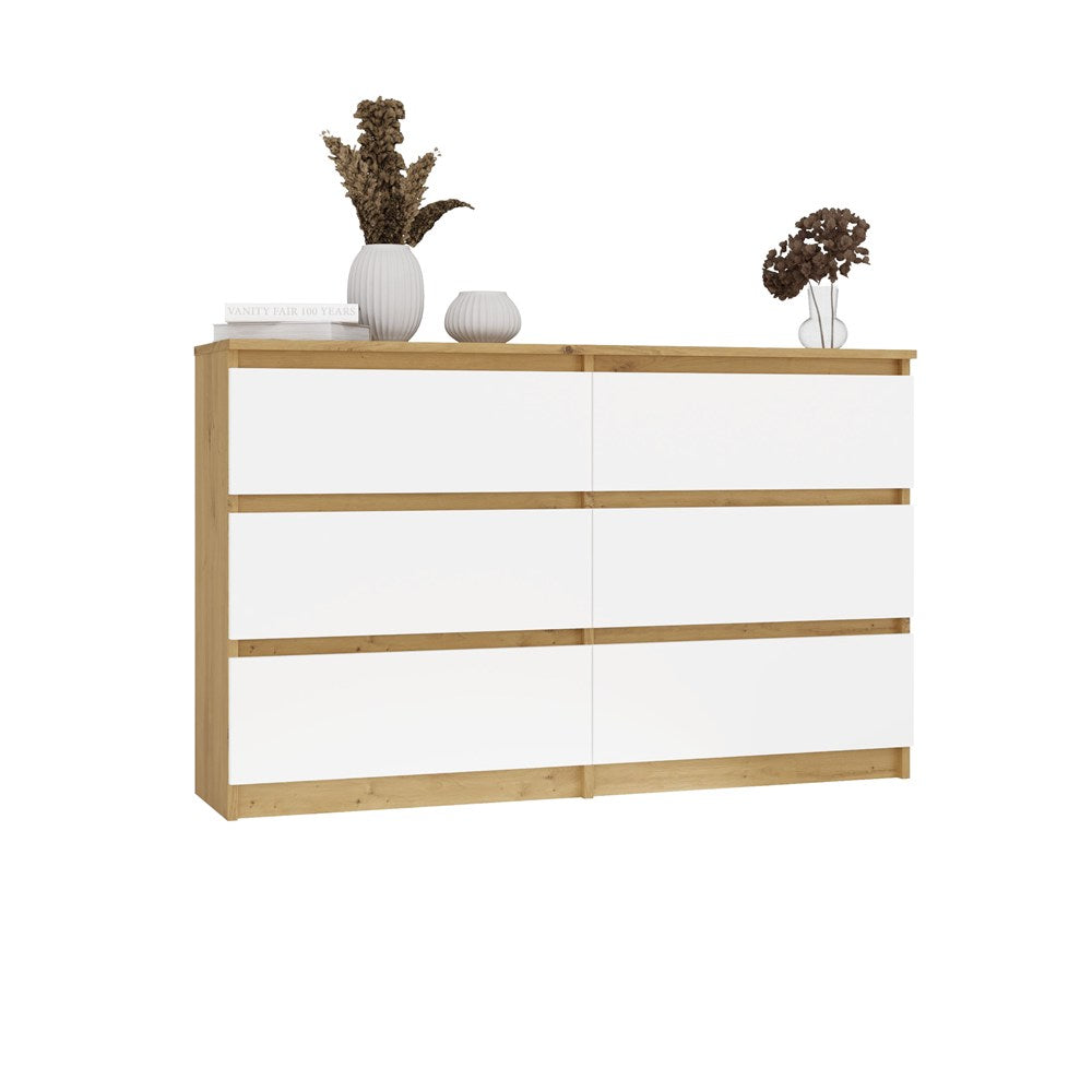 M6 Malwa Chest of Drawers 120cm - Artisan Oak White