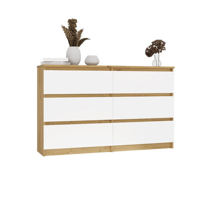 M6 Malwa Chest of Drawers 120cm - Artisan Oak White