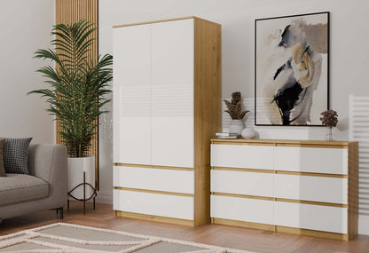 M6 Malwa Chest of Drawers 120cm - Artisan Oak White