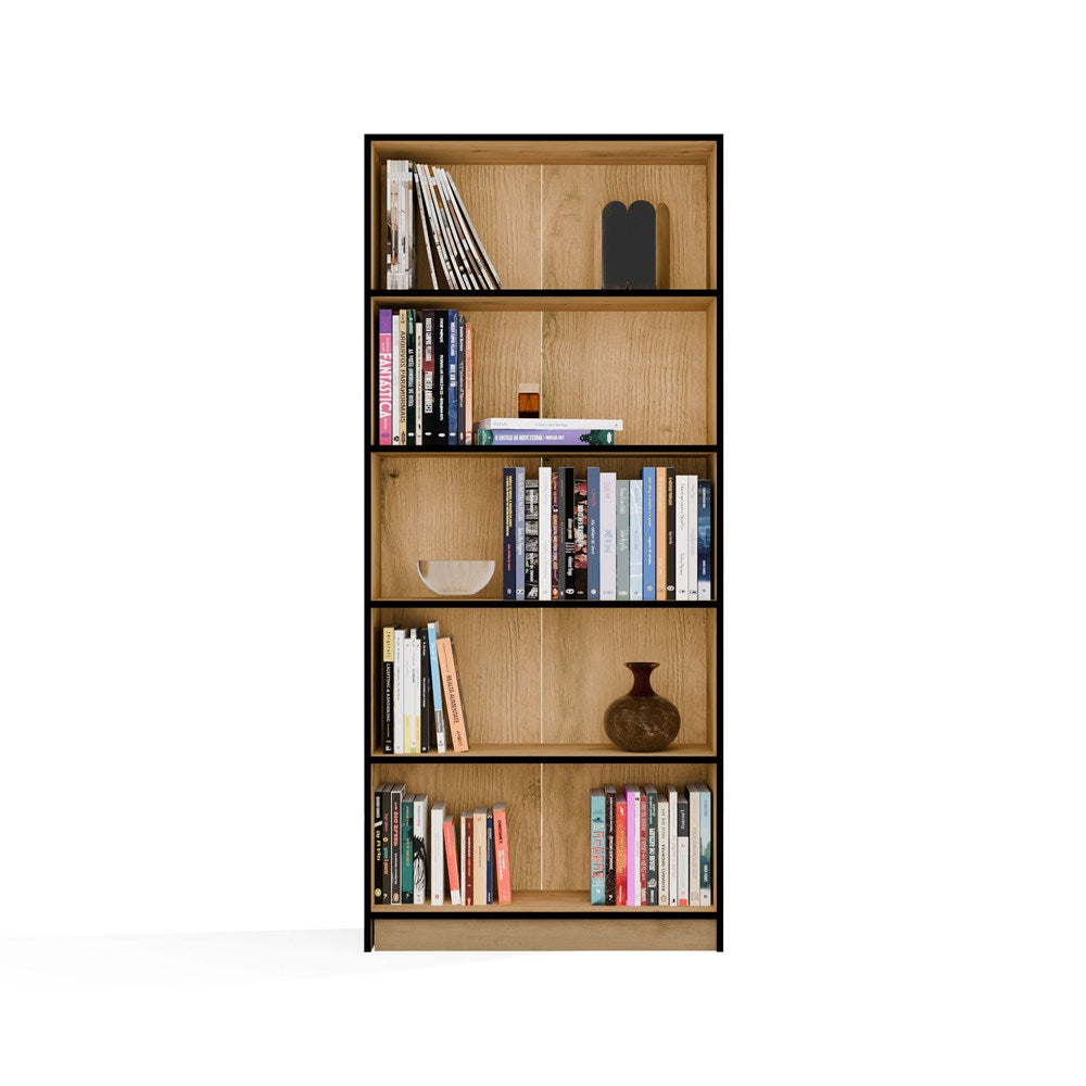 R80 Bookcase - Artisan Oak Black Edge