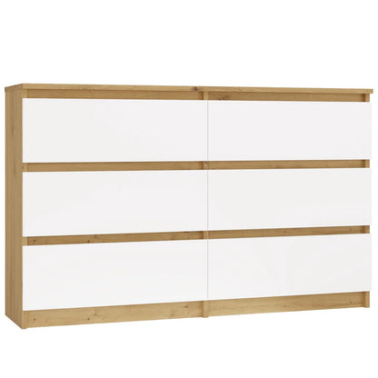 M6 Malwa Chest of Drawers 120cm - Artisan Oak White