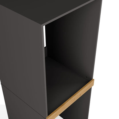 Pola Twin Washer & Dryer Cabinet - Anthracite Artisan Oak