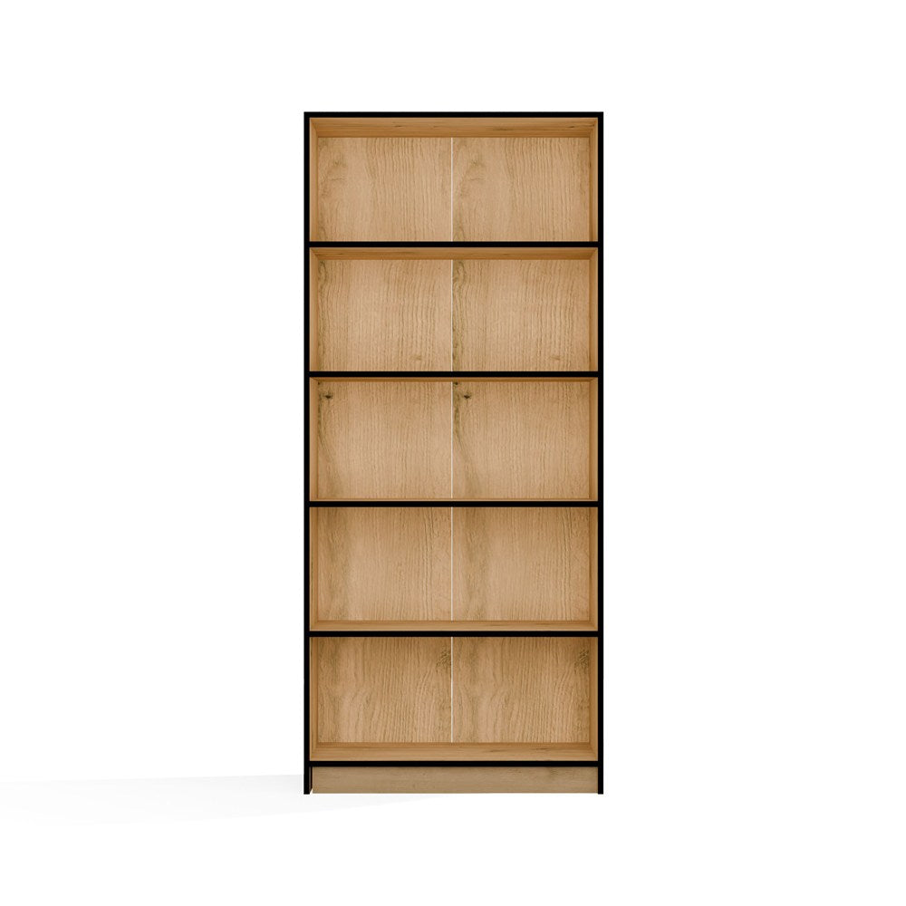 R80 Bookcase - Artisan Oak Black Edge