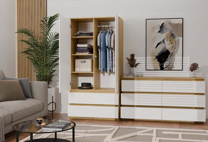 M6 Malwa Chest of Drawers 120cm - Artisan Oak White