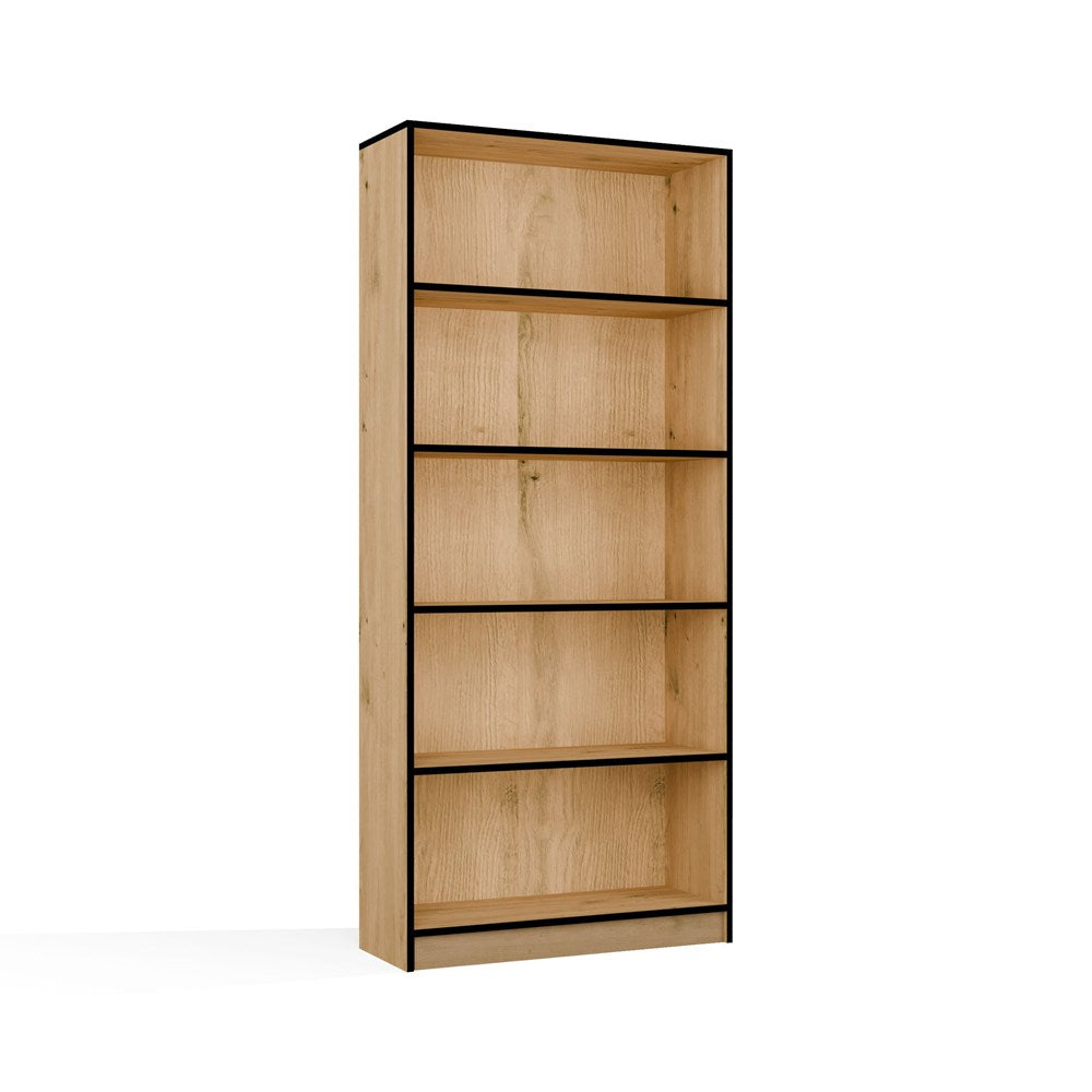 R80 Bookcase - Artisan Oak Black Edge