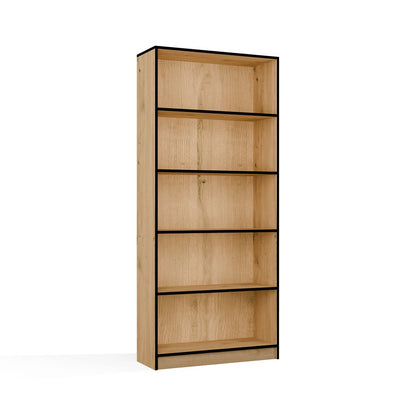 R80 Bookcase - Artisan Oak Black Edge
