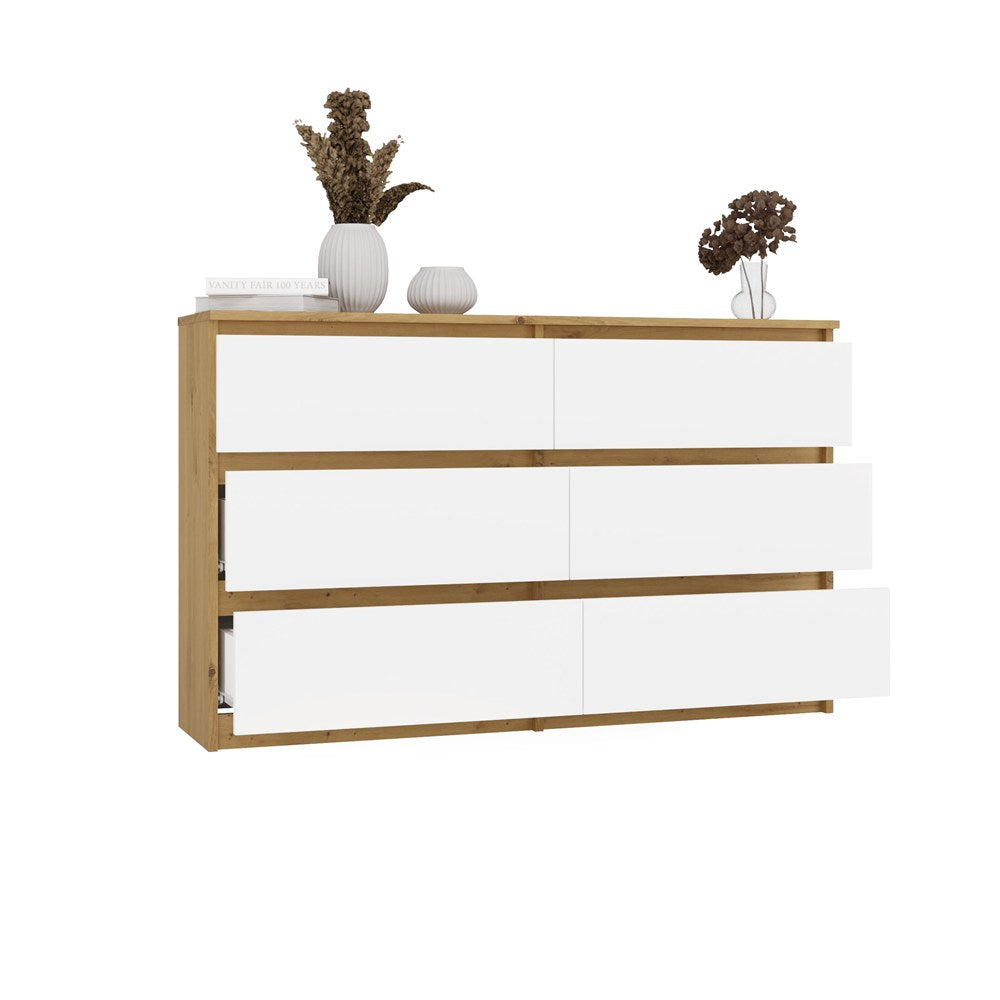 M6 Malwa Chest of Drawers 120cm - Artisan Oak White