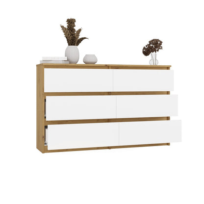 M6 Malwa Chest of Drawers 120cm - Artisan Oak White