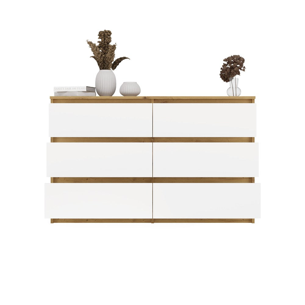 M6 Malwa Chest of Drawers 120cm - Artisan Oak White