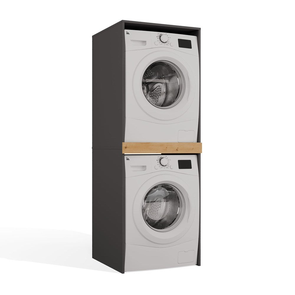 Pola Twin Washer & Dryer Cabinet - Anthracite Artisan Oak