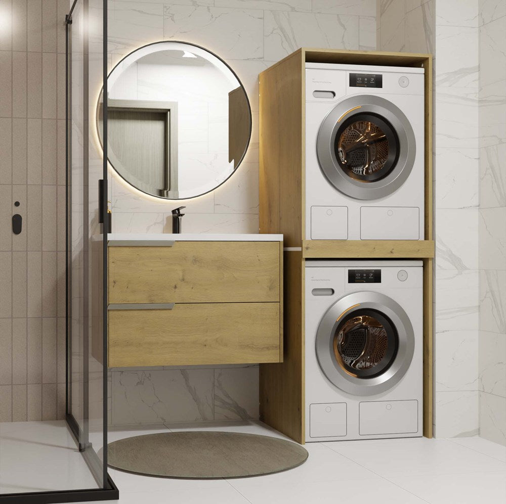 Pola Twin Laundry Cabinet Washer Dryer Storage