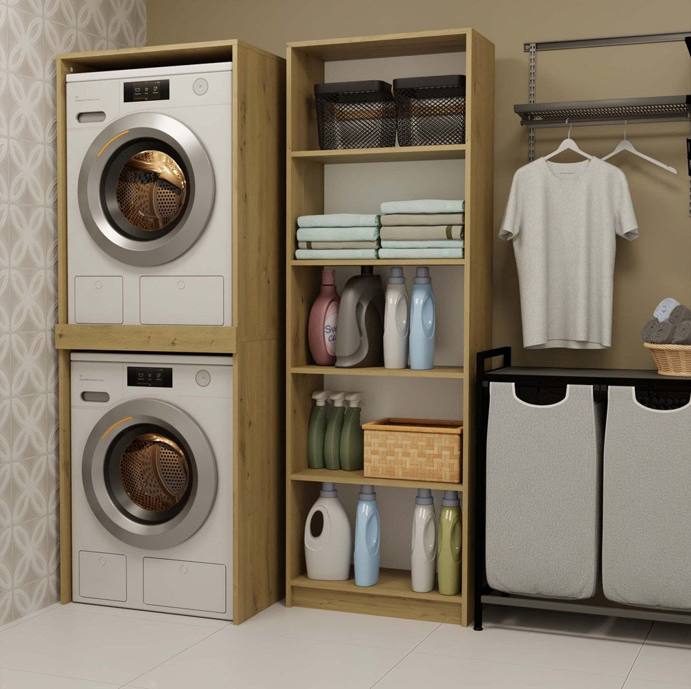 Pola Twin Laundry Cabinet Washer Dryer Storage