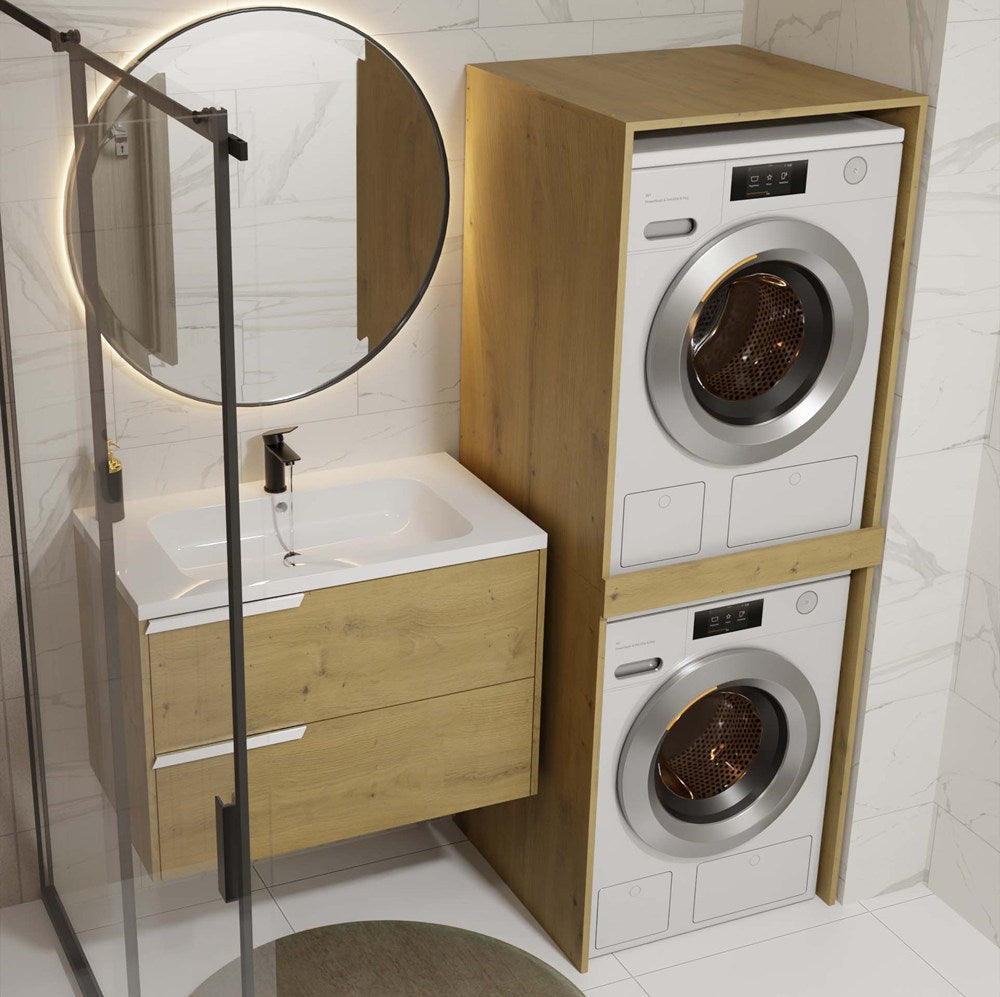 Pola Twin Laundry Cabinet Washer Dryer Storage