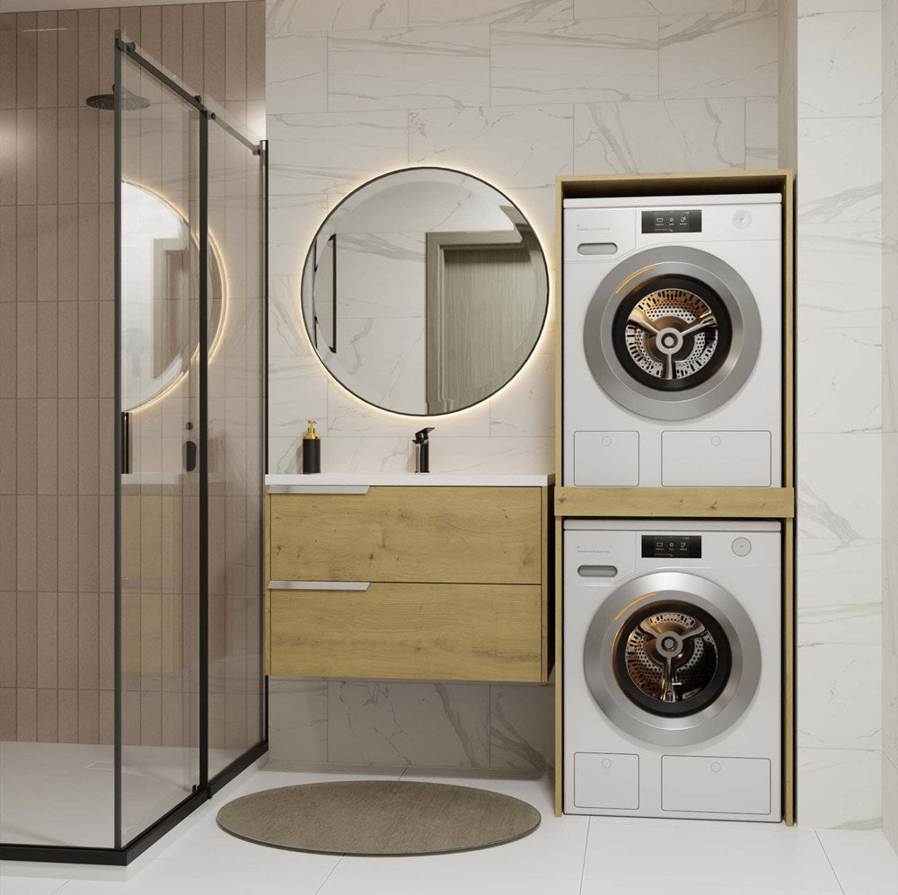 Pola Twin Laundry Cabinet Washer Dryer Storage