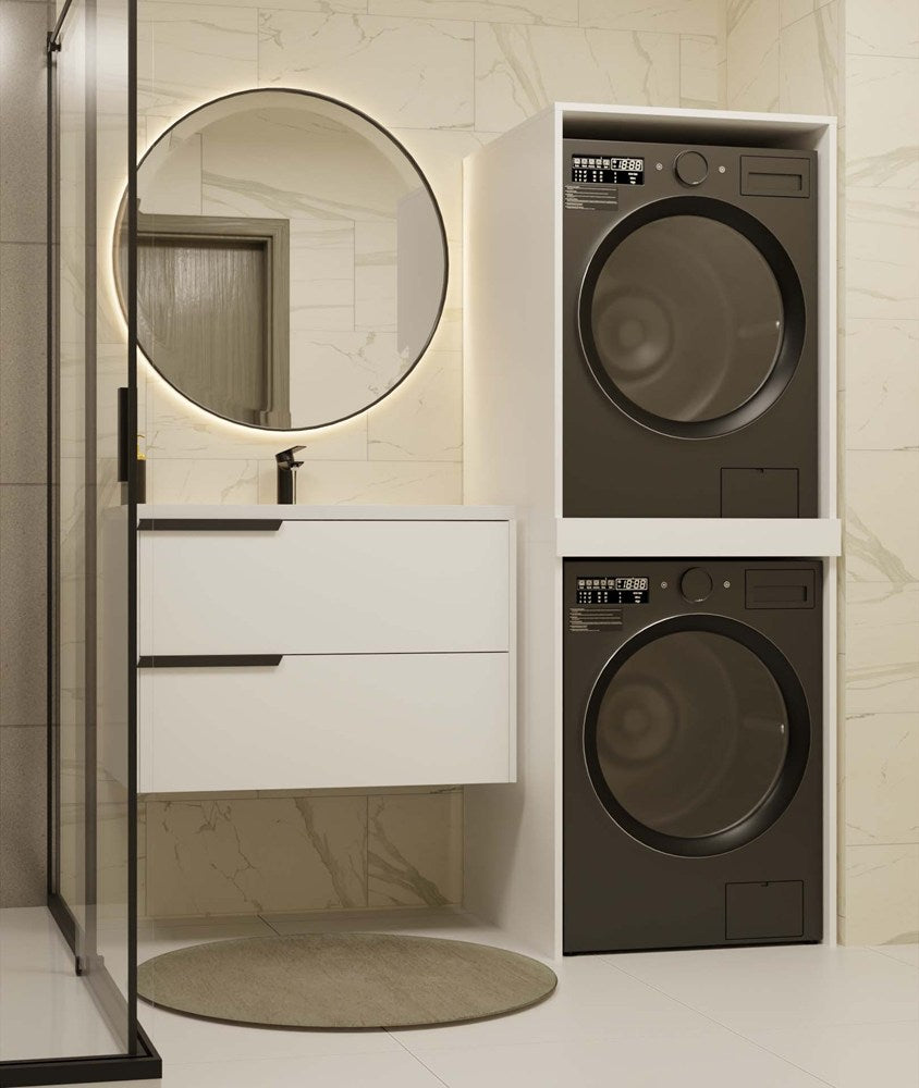 Pola Twin Laundry Cabinet Washer Dryer Storage