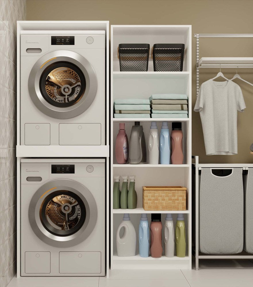 Pola Twin Laundry Cabinet Washer Dryer Storage
