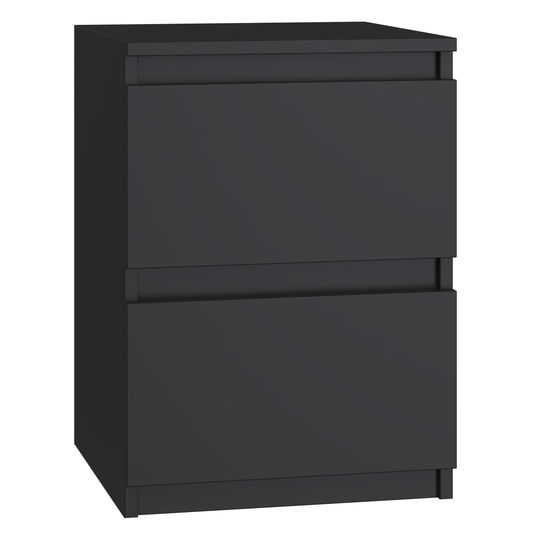 M2 Malwa 2 Drawer Bedside Table 40cm