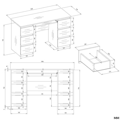 Kuba Desk With Hutch