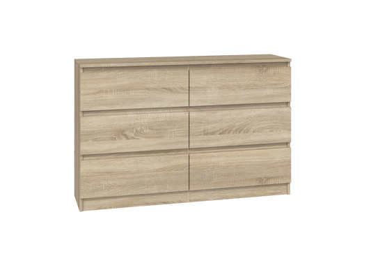 M6 Malwa Chest of Drawers 120cm x 30cm - 6 Drawers
