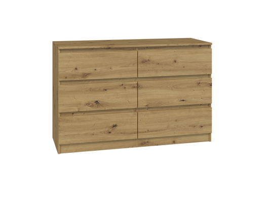 M6 Malwa Chest of Drawers 120cm x 40cm - 6 Drawers