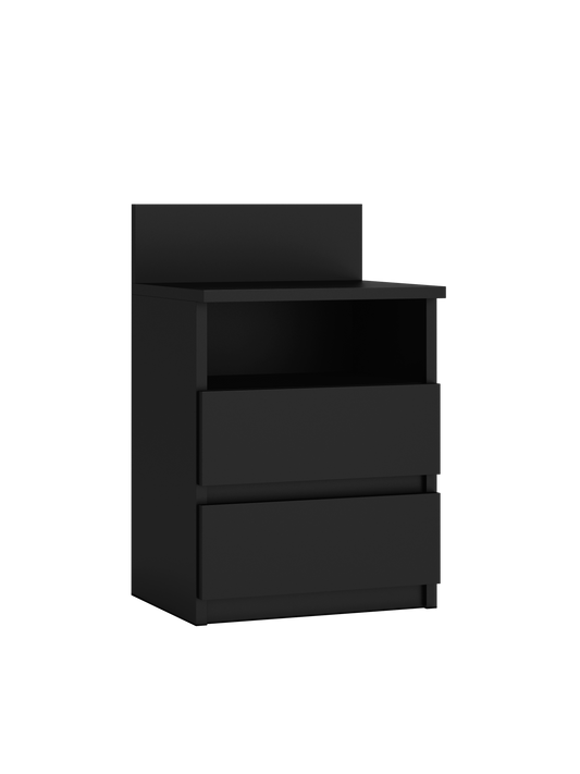 M1 Malwa Bedside Table with 2 Drawers & Open Shelf